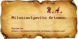 Miloszavlyevits Artemon névjegykártya